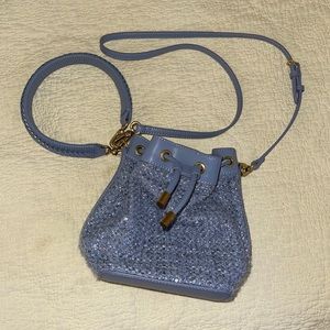 Charles and Keith denim blue bucket bag